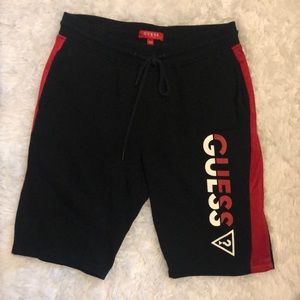 Men’s Guess drawstring cloth shorts medium, black, red, white